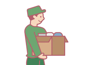 期限が近づいた防災備蓄品の回収しているイメージイラスト