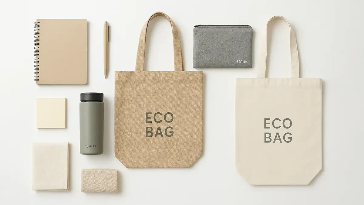 エコバッグやペン、タンブラーやふせんなどのノベルティイメージ画像