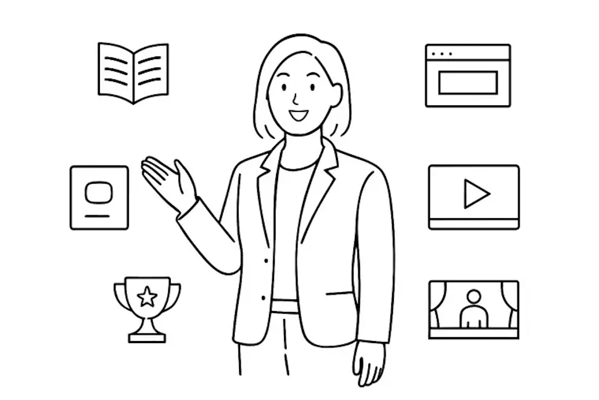 専門知識を有したサポートや多数の受賞歴を示したイラスト