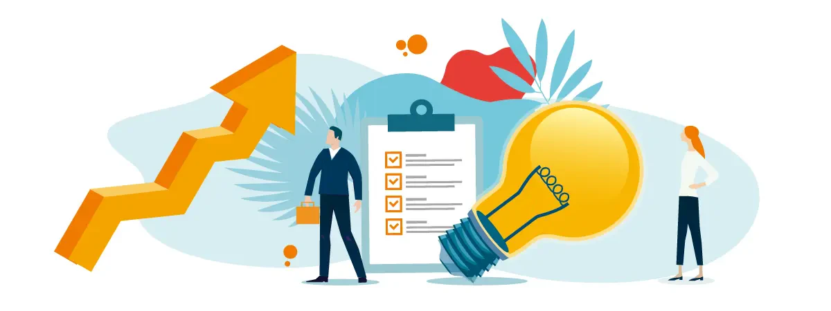 ホームページリニューアルの進め方の7つのステップをイメージしたイラスト