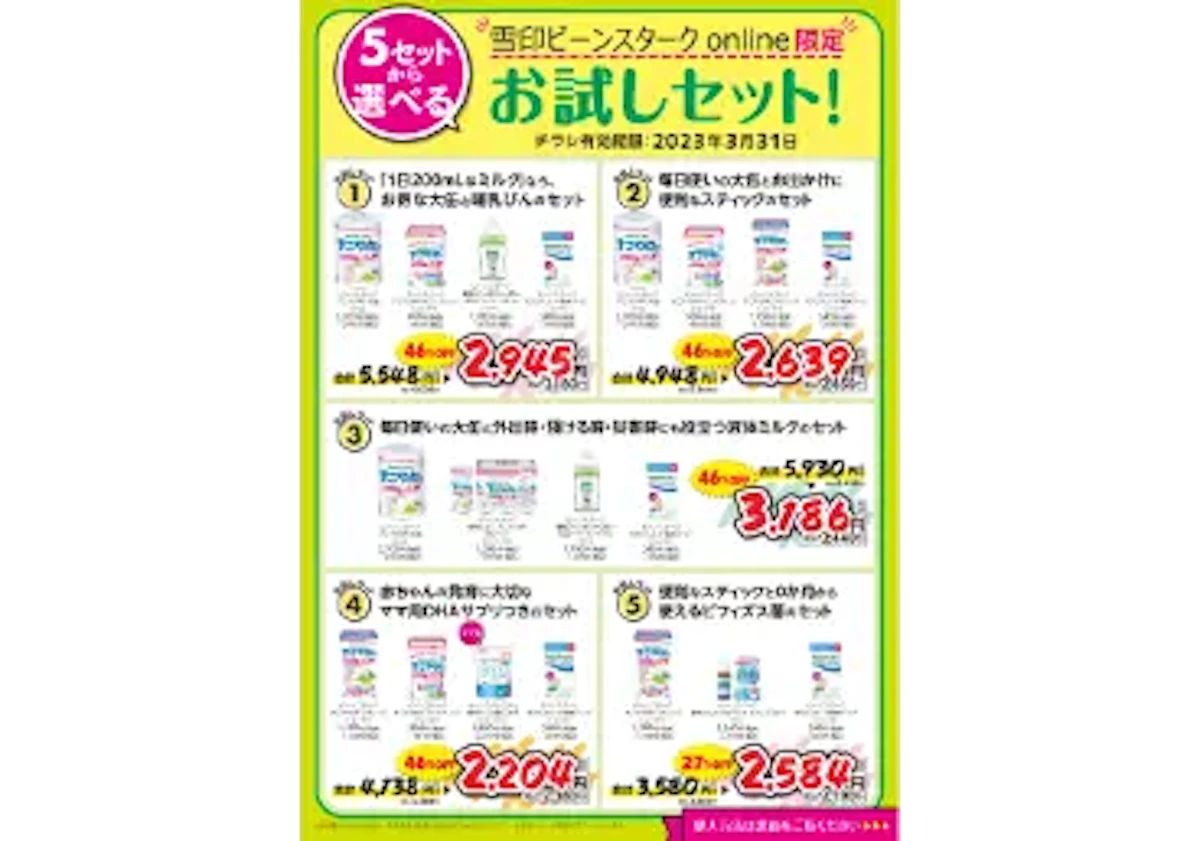 お試しセットの内容が掲載されたイメージ画像