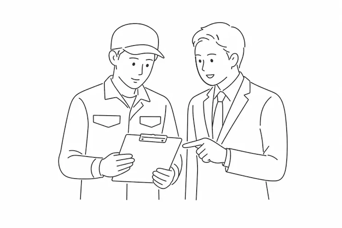 温湿度と衛生管理をチェックしている様子を表したイラスト