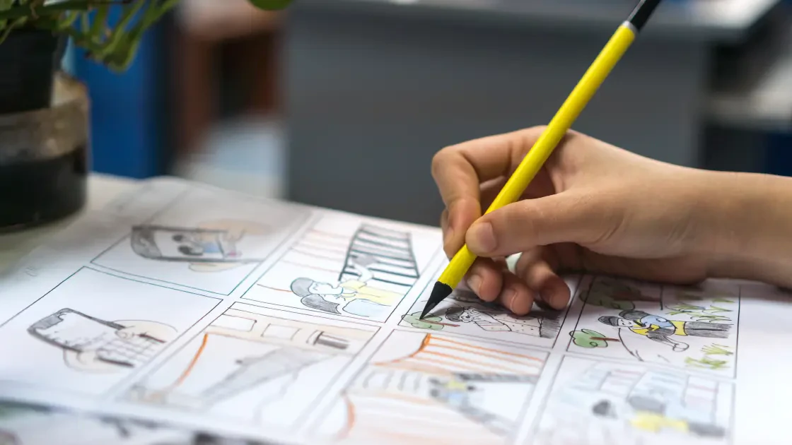 企画・構成シナリオを作成しているイメージ画像