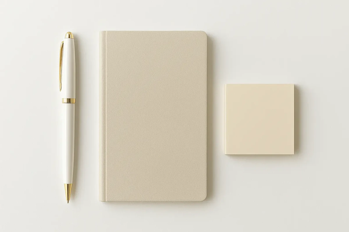 ステーショナリー(ボールペン・ノート・付箋)のイメージ写真