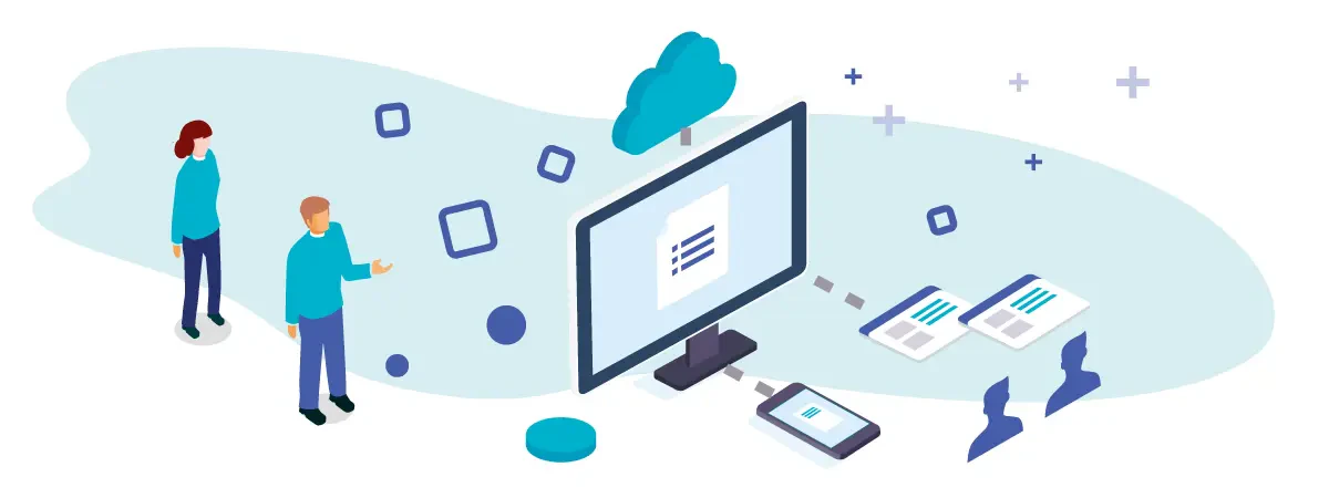 CMSの選定、運用をイメージしたイラスト