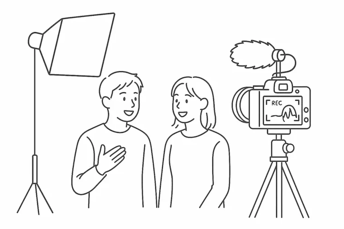 動画撮影風景のイメージイラスト