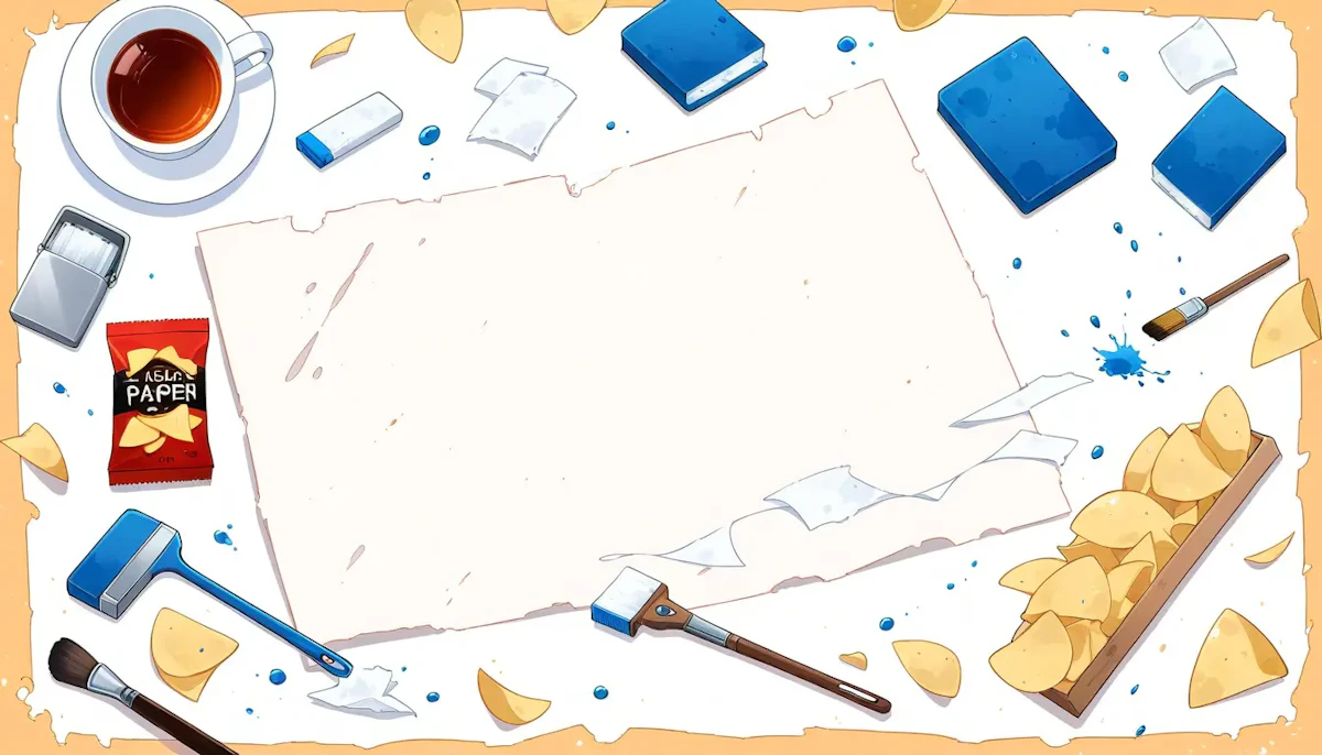 汚れや経年劣化などリアルな質感の印刷物を表現したイラスト
