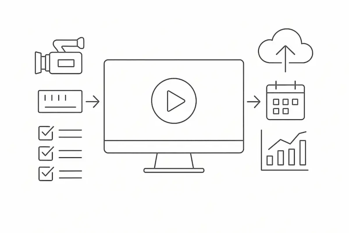 配信・活用方法までトータルサポートが提供できることを示したイメージイラスト
