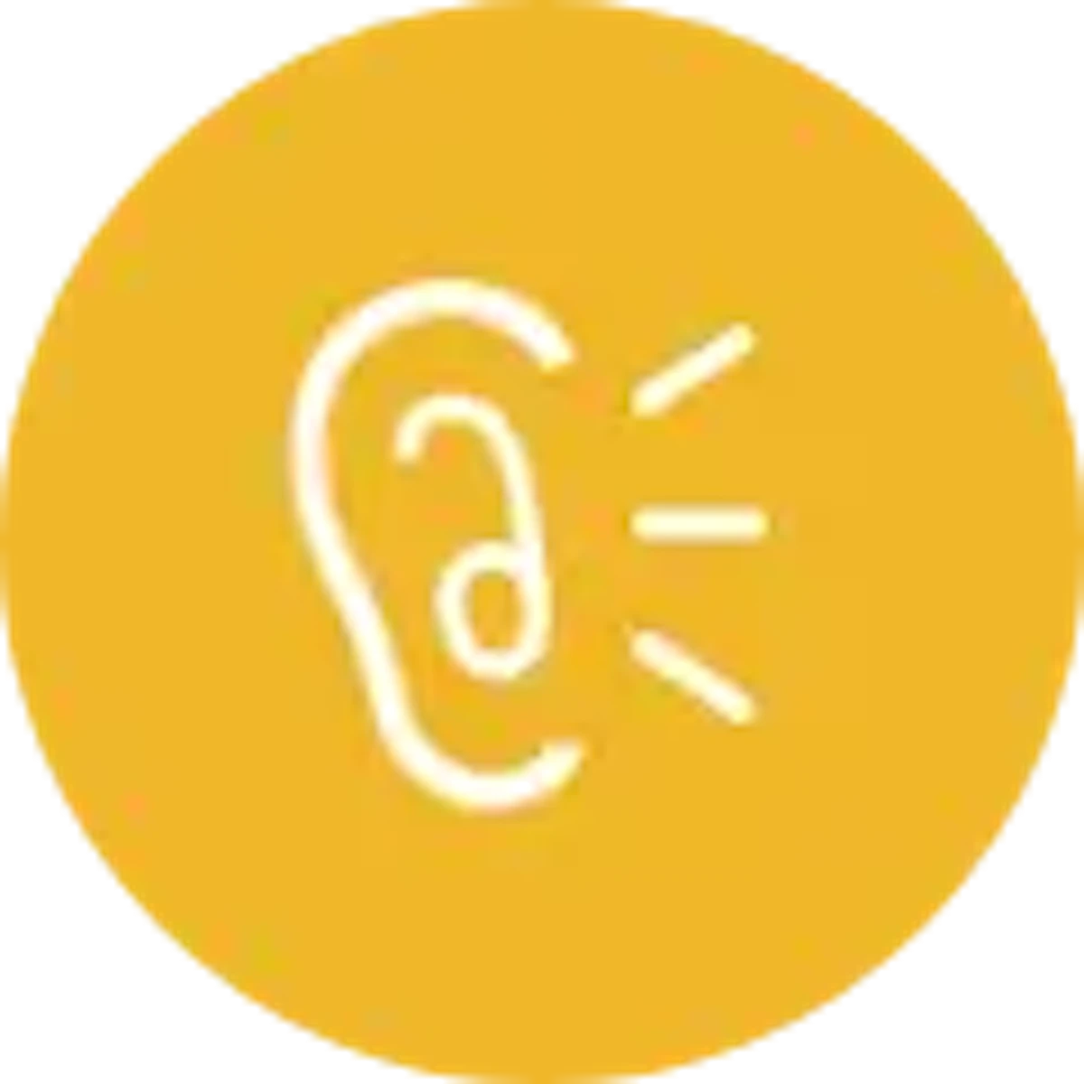 耳でヒアリングを表しているイラスト